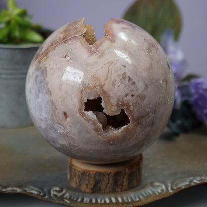 XL Druzy Pink Amethyst Sphere
