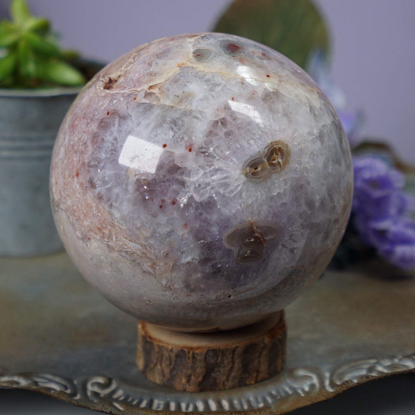 XL Druzy Pink Amethyst Sphere
