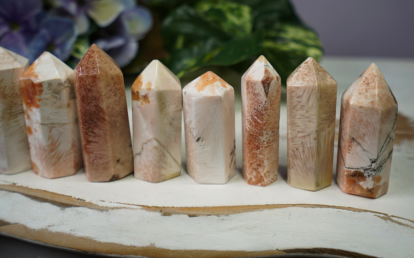 Peach Scolecite Tower