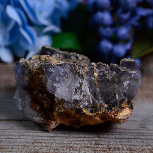 Raw Druzy Gray Blue Cubic Fluorite Cluster
