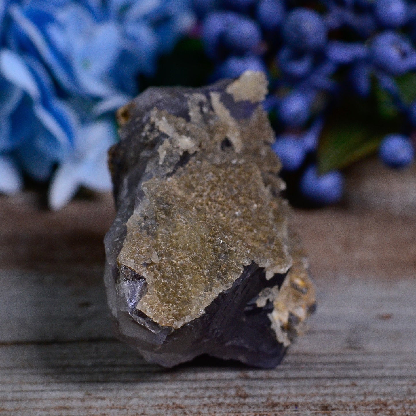 Raw Druzy Gray Blue Cubic Fluorite Cluster