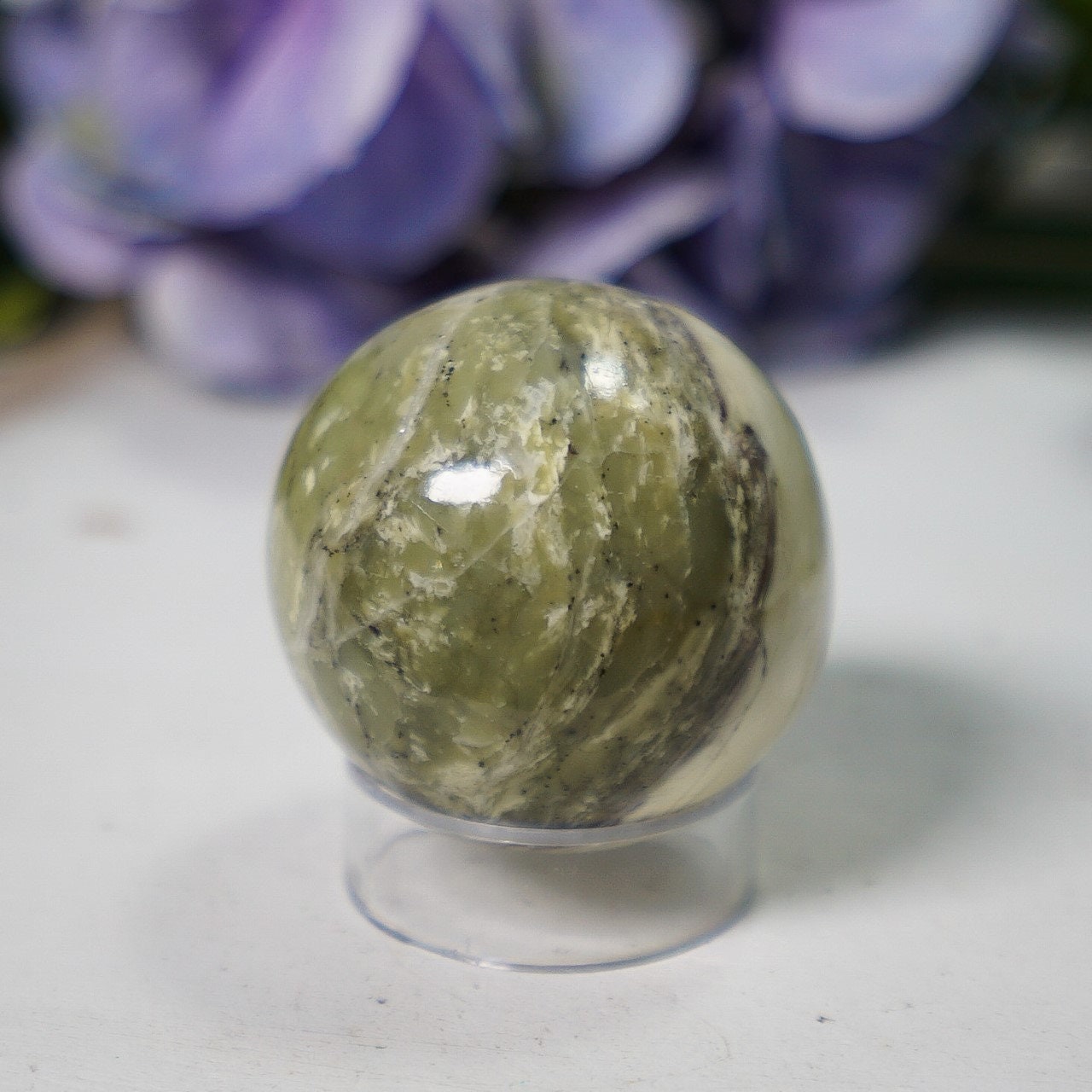 Pastel Green Serpentine Sphere