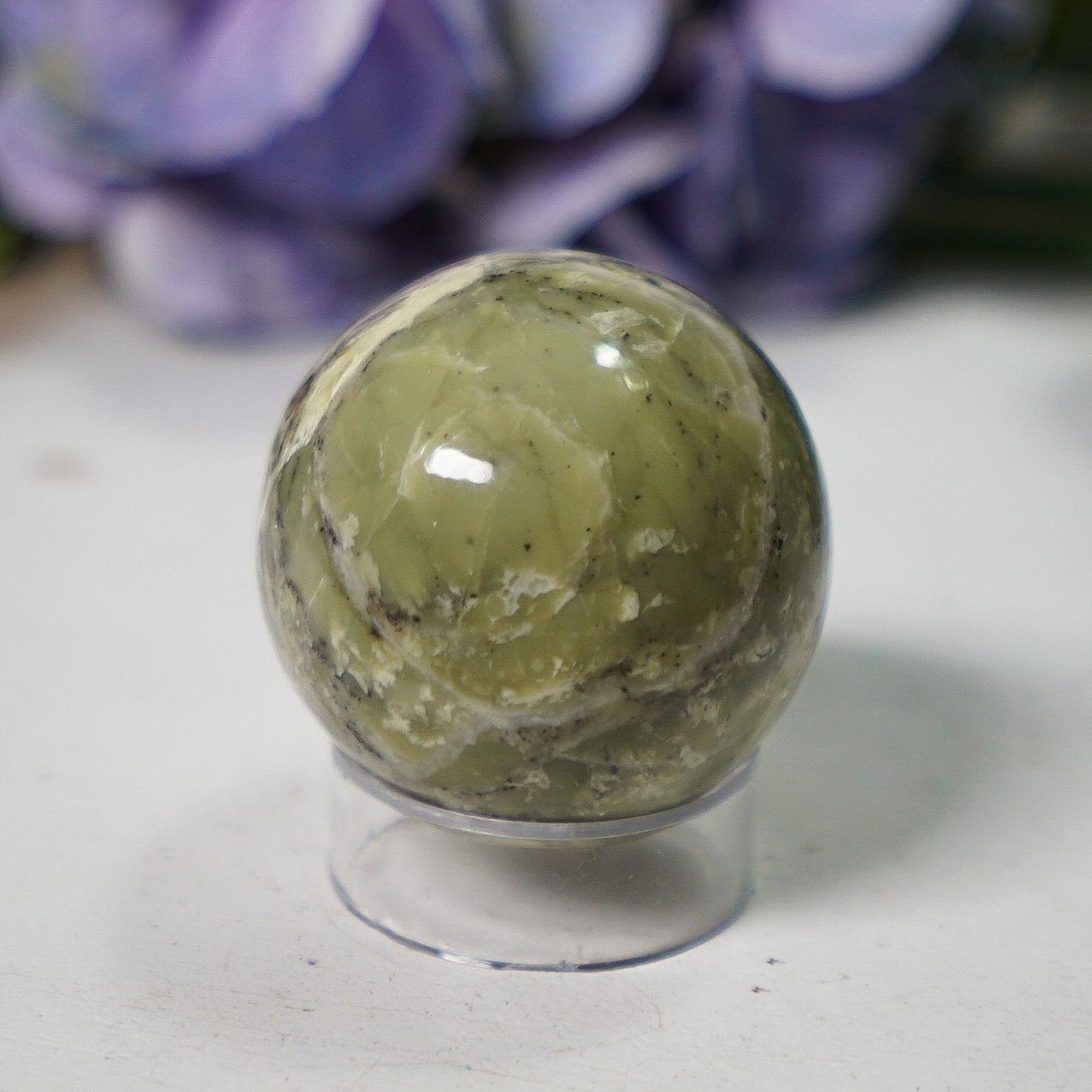 Pastel Green Serpentine Sphere