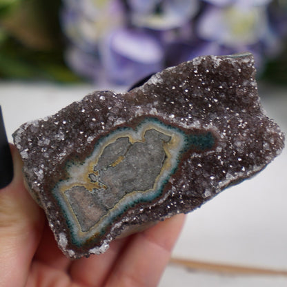 Teal Maroon Amethyst Eye