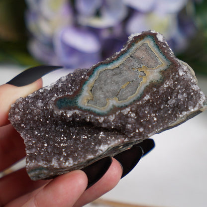Teal Maroon Amethyst Eye