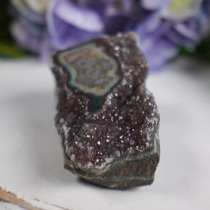 Teal Maroon Amethyst Eye