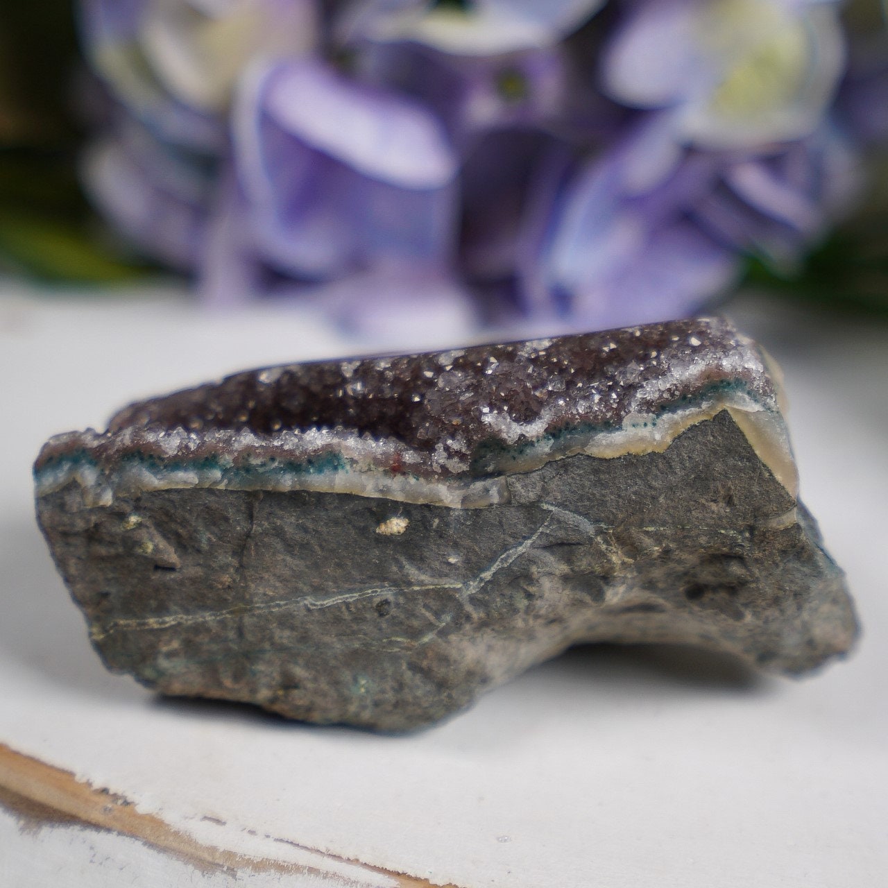 Teal Maroon Amethyst Eye