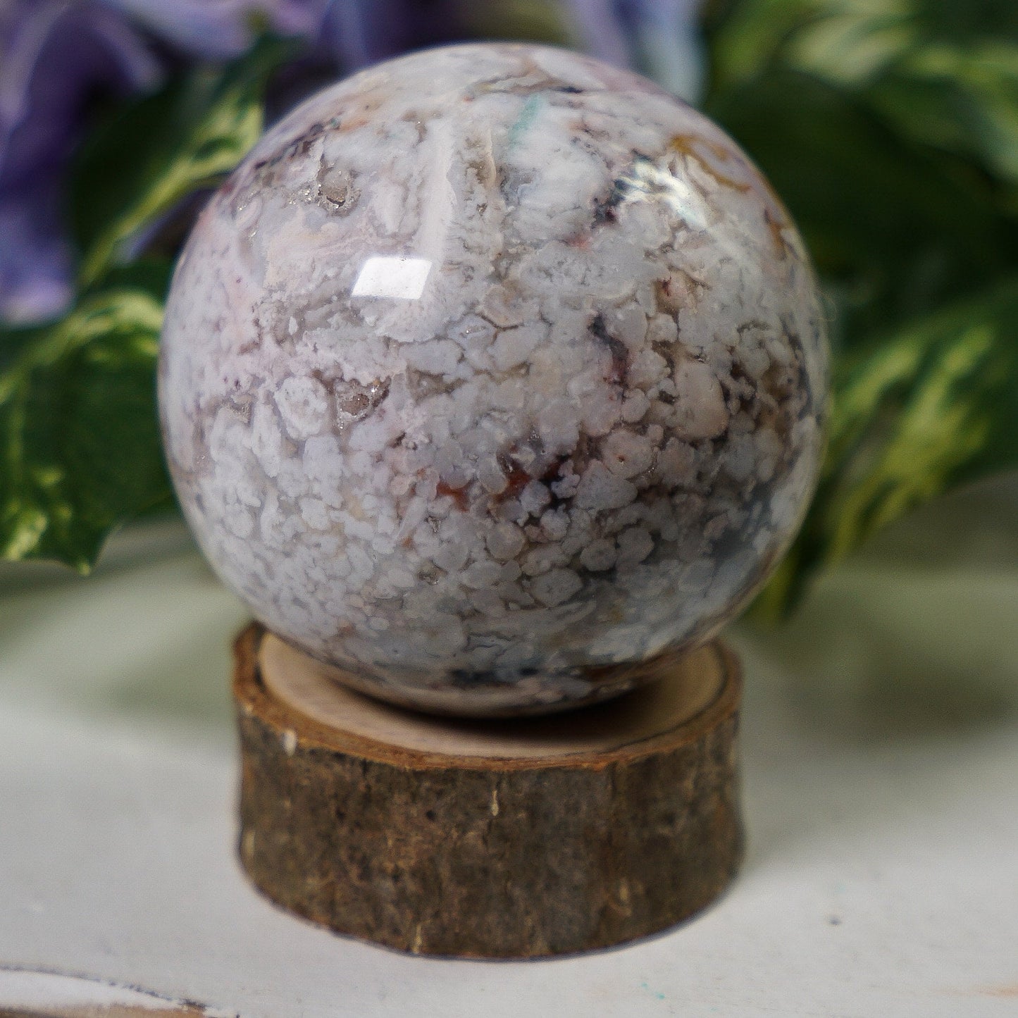 Flower Banded Agate Sphere