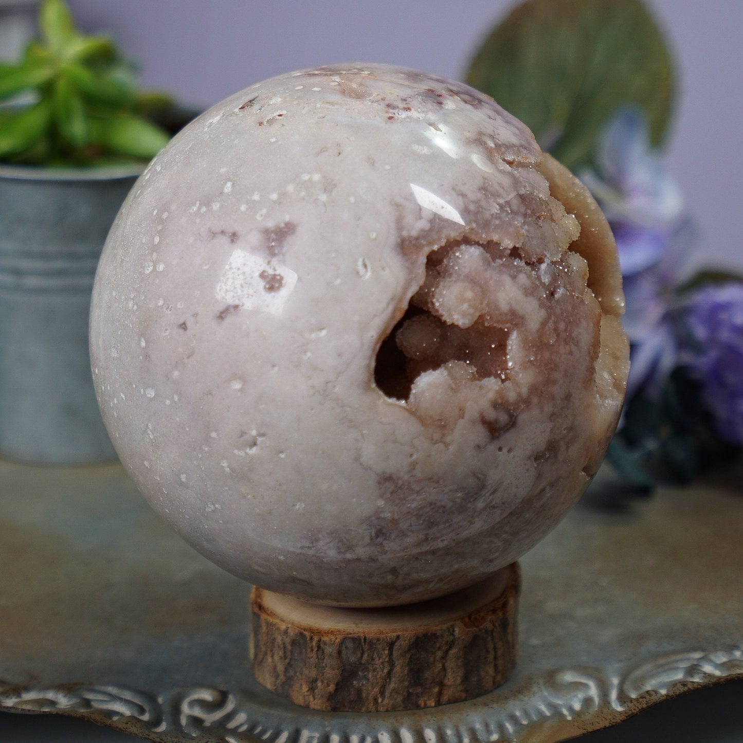 XL Druzy Pink Amethyst Sphere