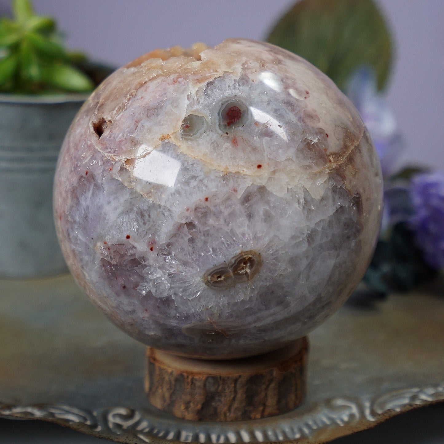 XL Druzy Pink Amethyst Sphere