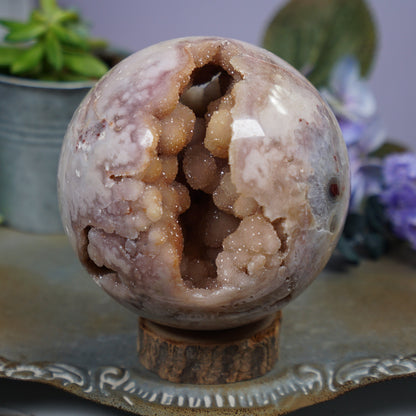 XL Druzy Pink Amethyst Sphere