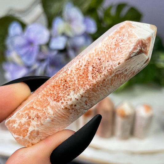 Peach Scolecite Tower