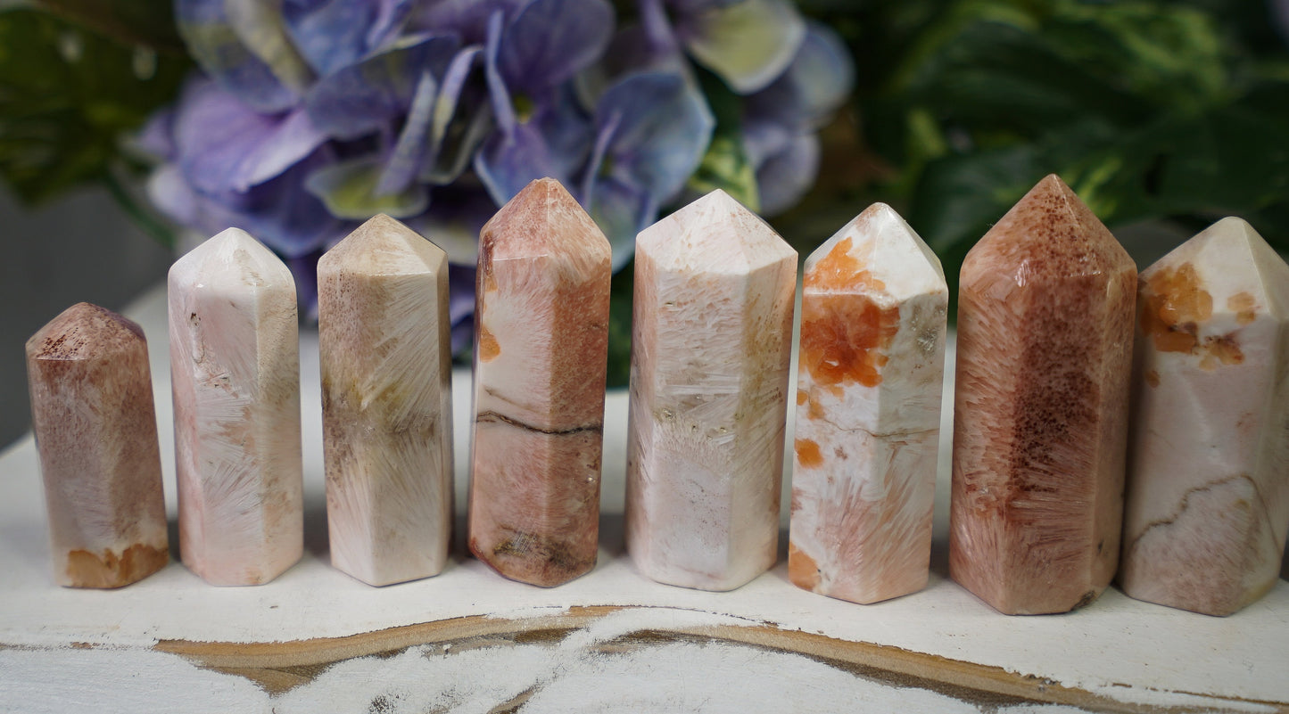 Peach Scolecite Tower