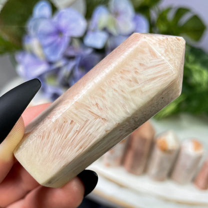Peach Scolecite Tower