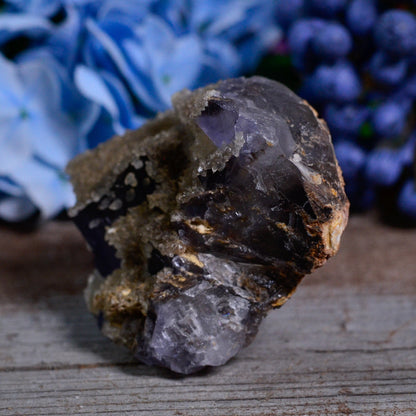 Raw Druzy Gray Blue Cubic Fluorite Cluster