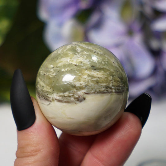 Pastel Green Serpentine Sphere