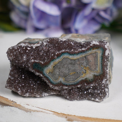 Teal Maroon Amethyst Eye