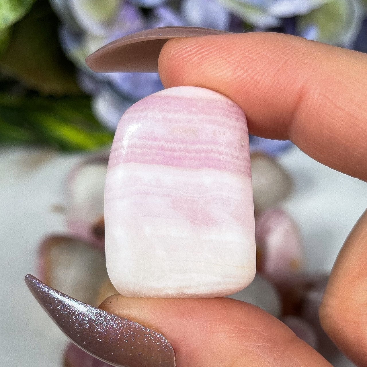 Pink Aragonite Tumbles