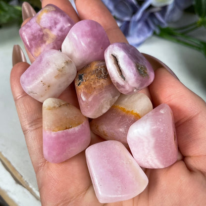 Pink Aragonite Tumbles