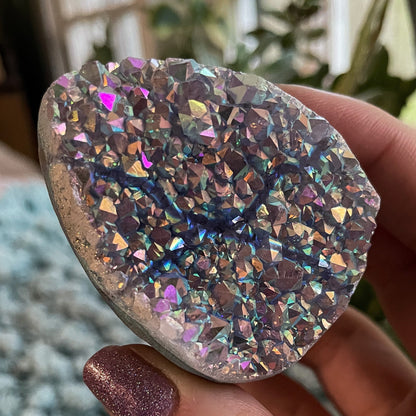 Rainbow Aura Druzy Egg