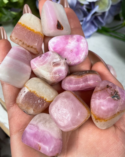 Pink Aragonite Tumbles