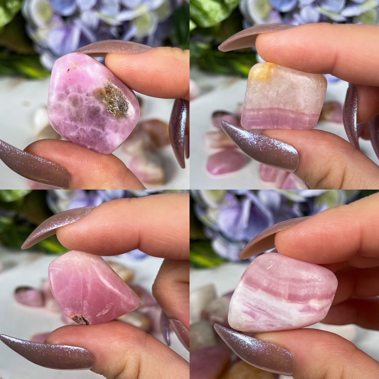 Pink Aragonite Tumbles