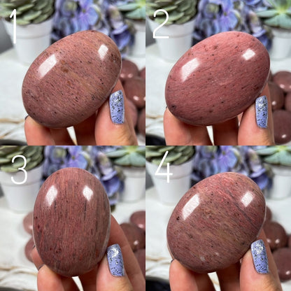 Pink Petrified Wood Palm Stones