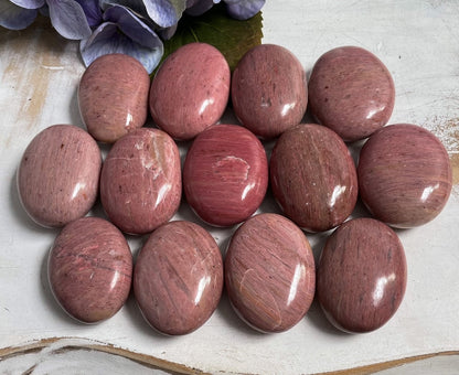 Pink Petrified Wood Palm Stones