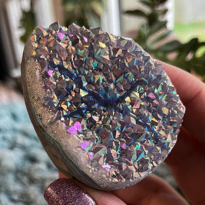 Rainbow Aura Druzy Egg