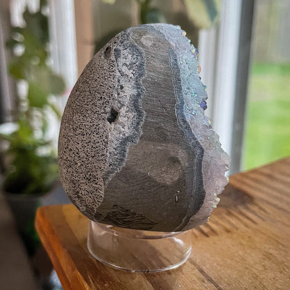 Rainbow Aura Druzy Egg