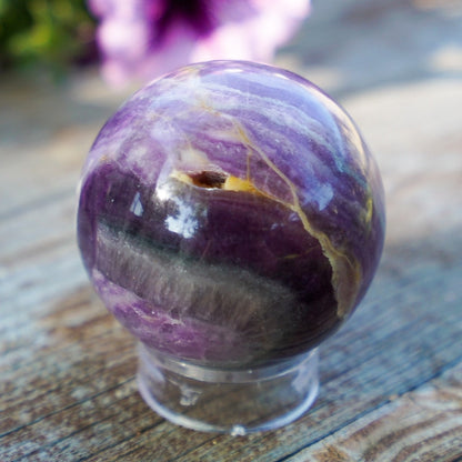 Partly Opalized Silky Fluorite Sphere