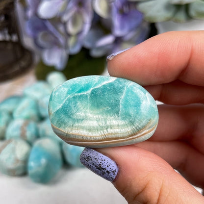 Blue Aragonite Tumbles