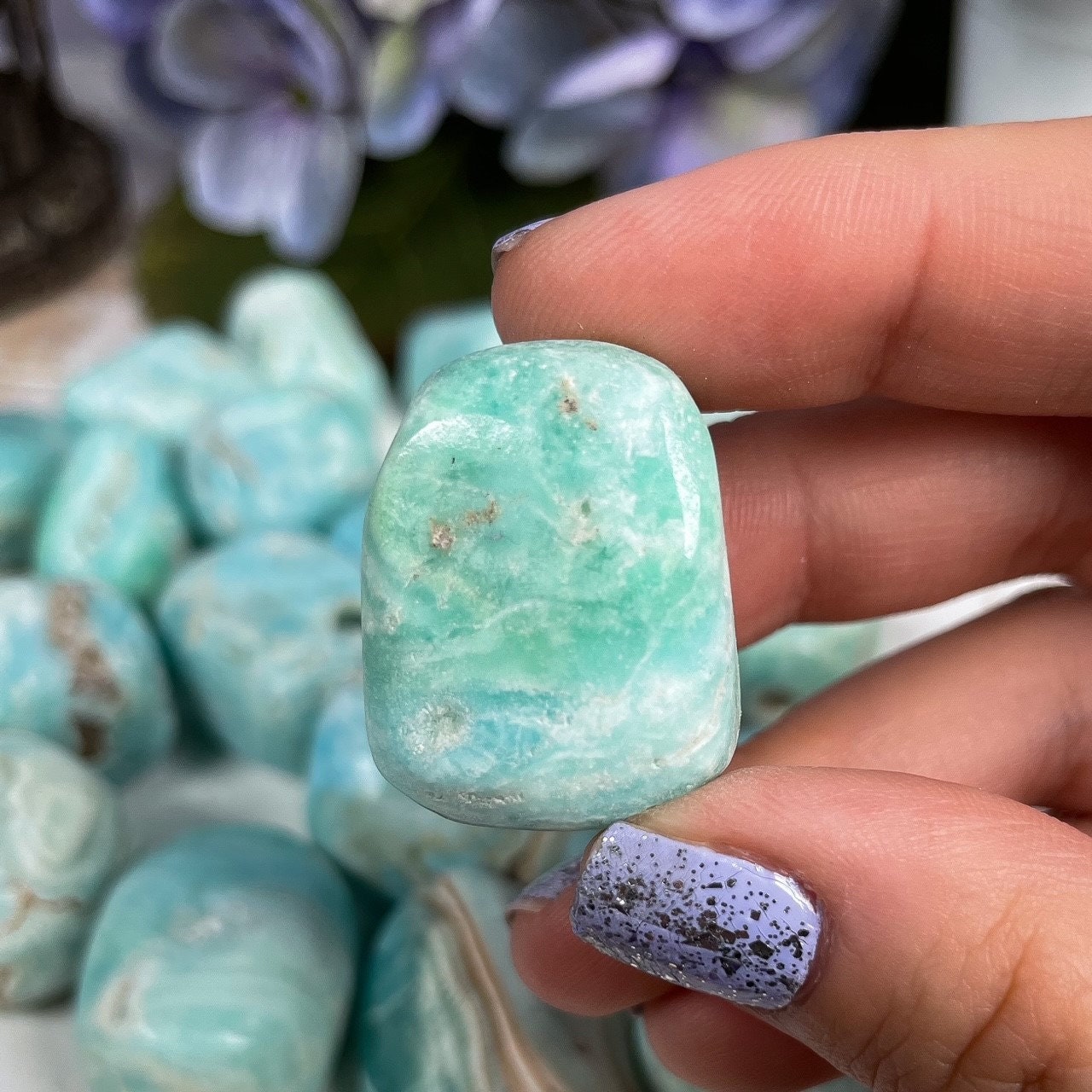 Blue Aragonite Tumbles