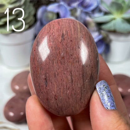 Pink Petrified Wood Palm Stones