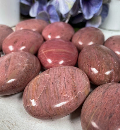 Pink Petrified Wood Palm Stones