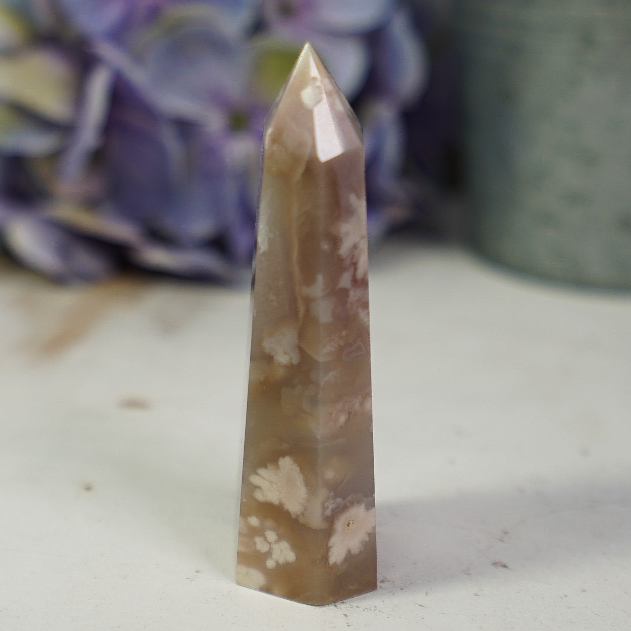 Flower Agate Quartz Point