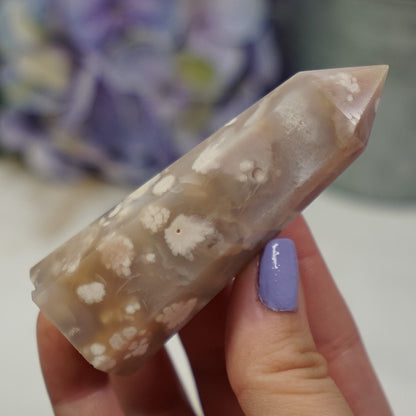 Flower Agate Quartz Point
