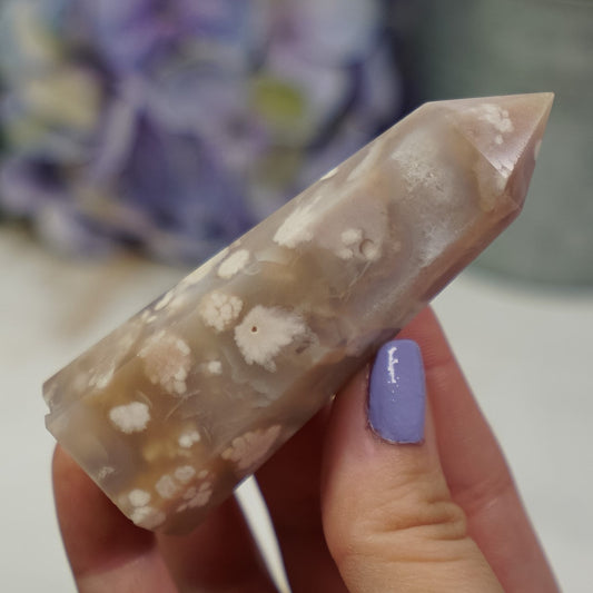 Flower Agate Quartz Point
