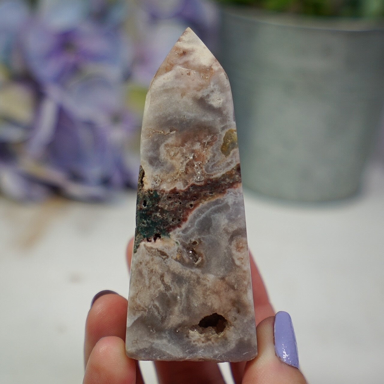 Pink Amethyst Jasper Tower
