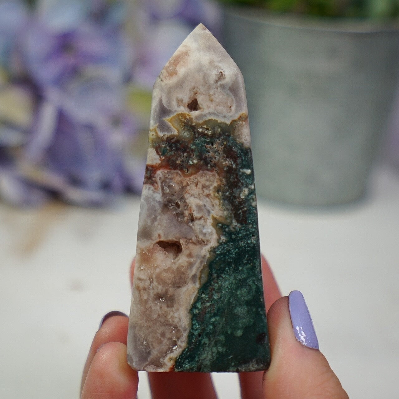 Pink Amethyst Jasper Tower