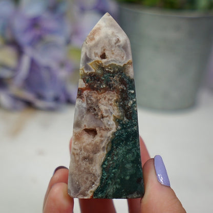 Pink Amethyst Jasper Tower