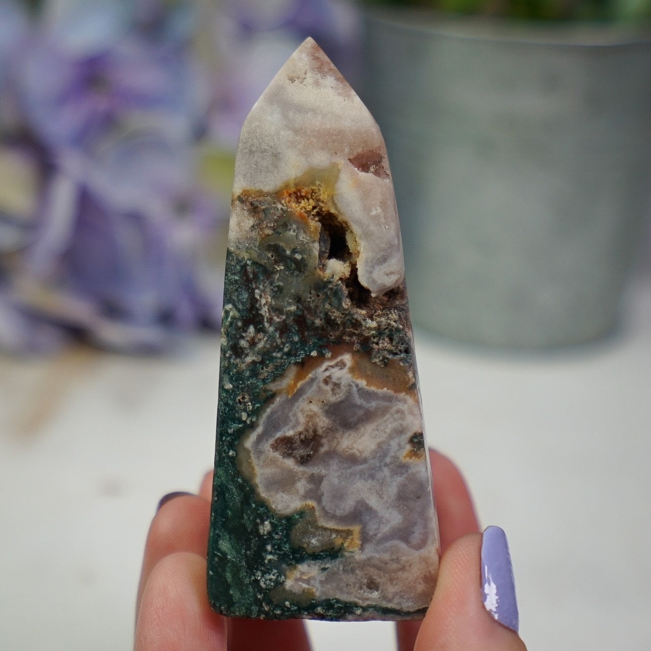 Pink Amethyst Jasper Tower