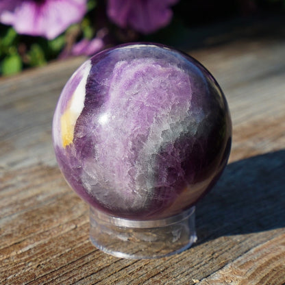 Partly Opalized Silky Fluorite Sphere