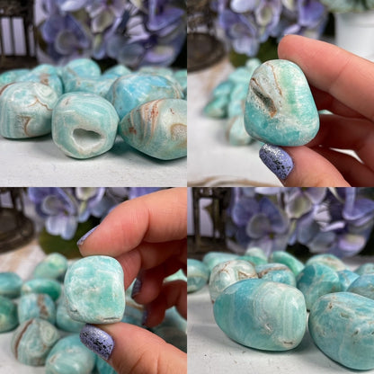Blue Aragonite Tumbles