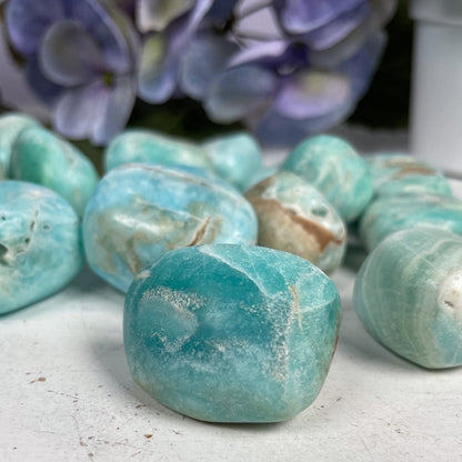 Blue Aragonite Tumbles