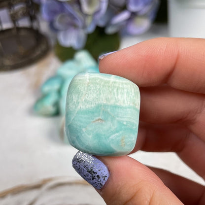 Blue Aragonite Tumbles