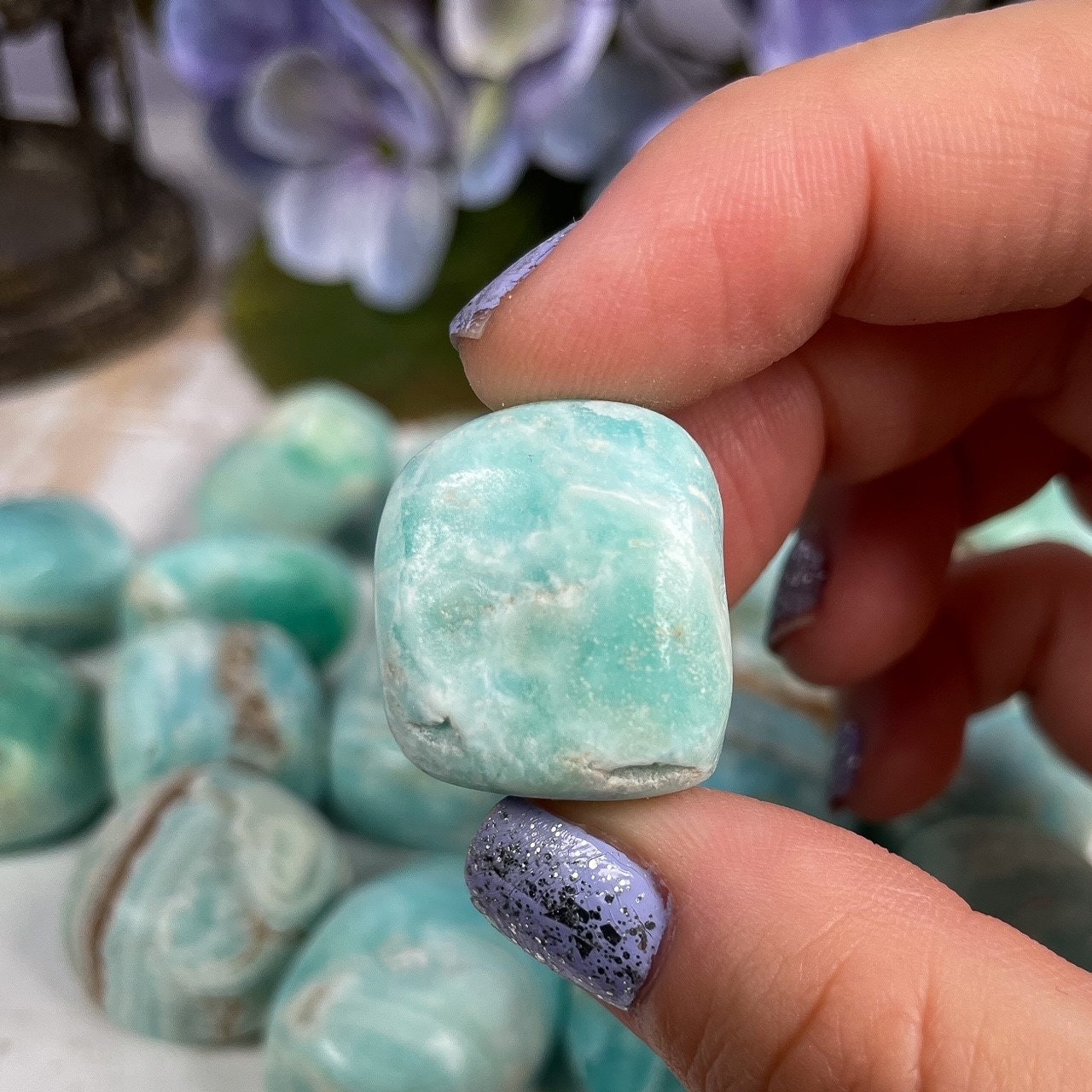 Blue Aragonite Tumbles