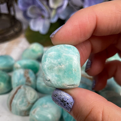 Blue Aragonite Tumbles