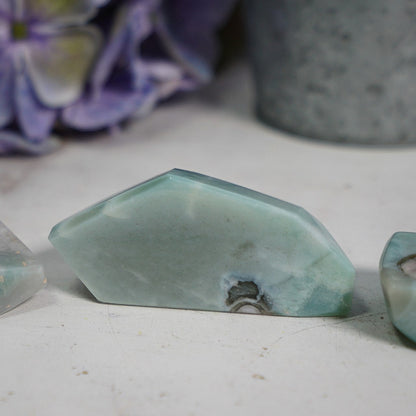 Green Flower Agate Freeform
