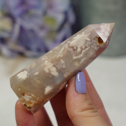 Flower Agate Quartz Point